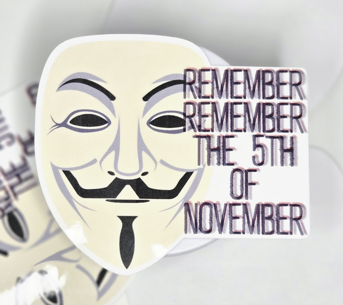 Guy Fawkes Mask Remember, remember the 5th of November vinyl sticker