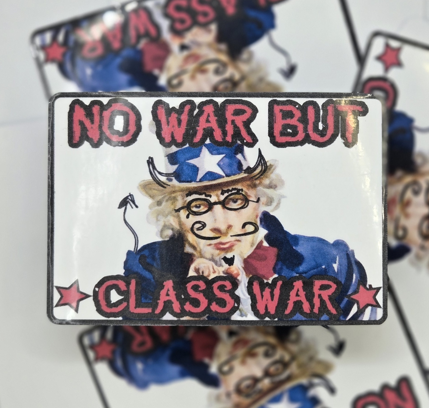 STICKER - No War But Class War Vinyl Sticker - Waterproof Decal (2x3 inches)