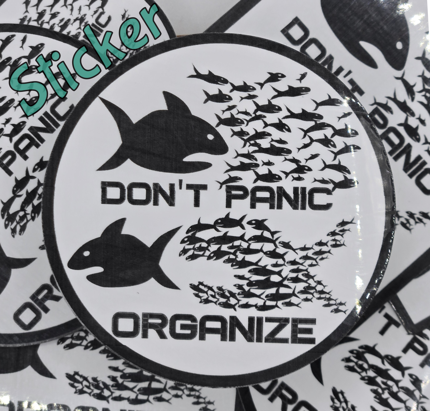 STICKER - Dont Panic Organize Vinyl Sticker – Waterproof Square Decal 2x2 or 3x3 inches