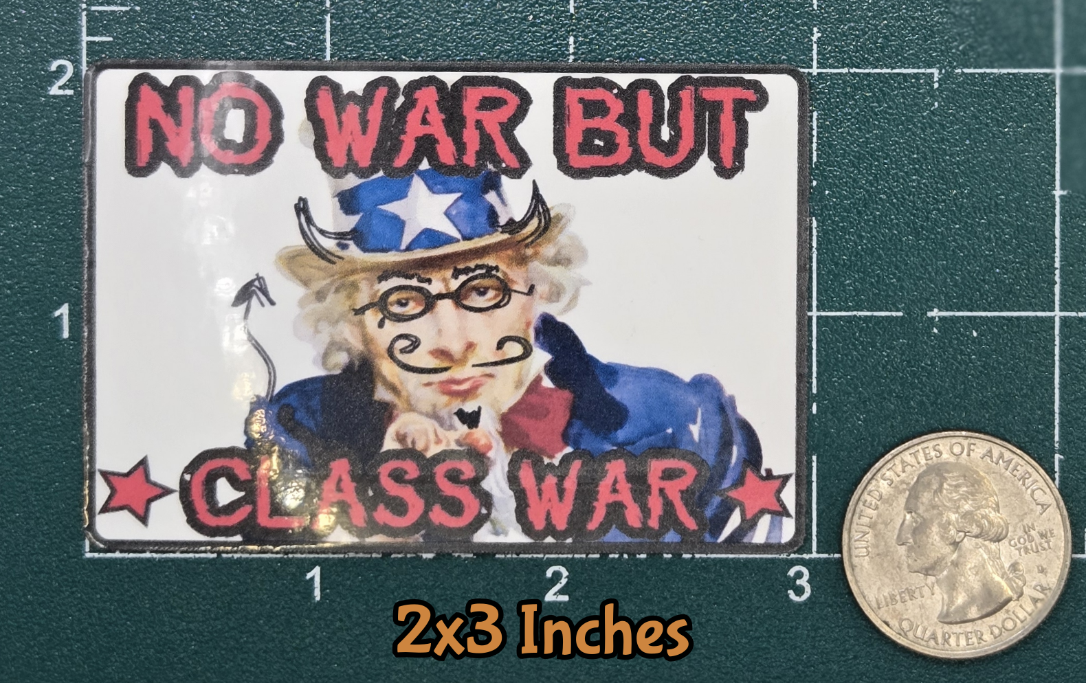 STICKER - No War But Class War Vinyl Sticker - Waterproof Decal (2x3 inches)