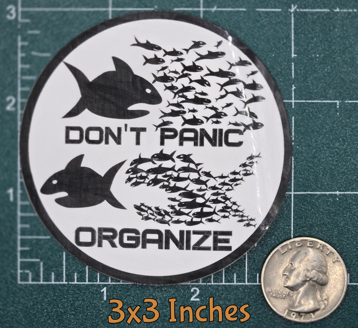 STICKER - Dont Panic Organize Vinyl Sticker – Waterproof Square Decal 2x2 or 3x3 inches