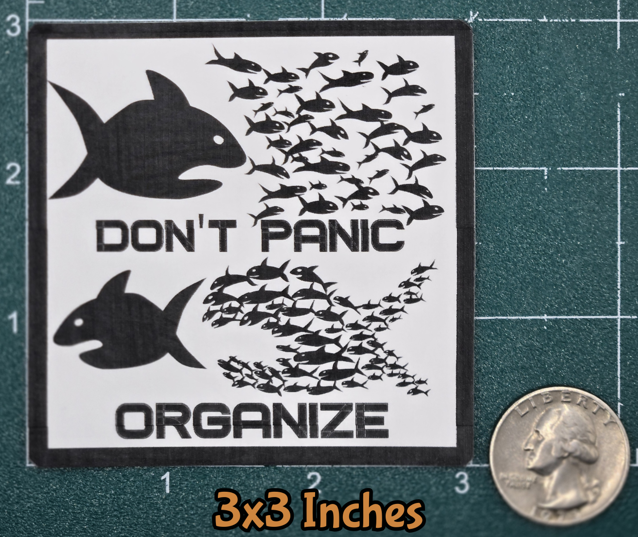 STICKER - Dont Panic Organize Vinyl Sticker – Waterproof Square Decal 2x2 or 3x3 inches